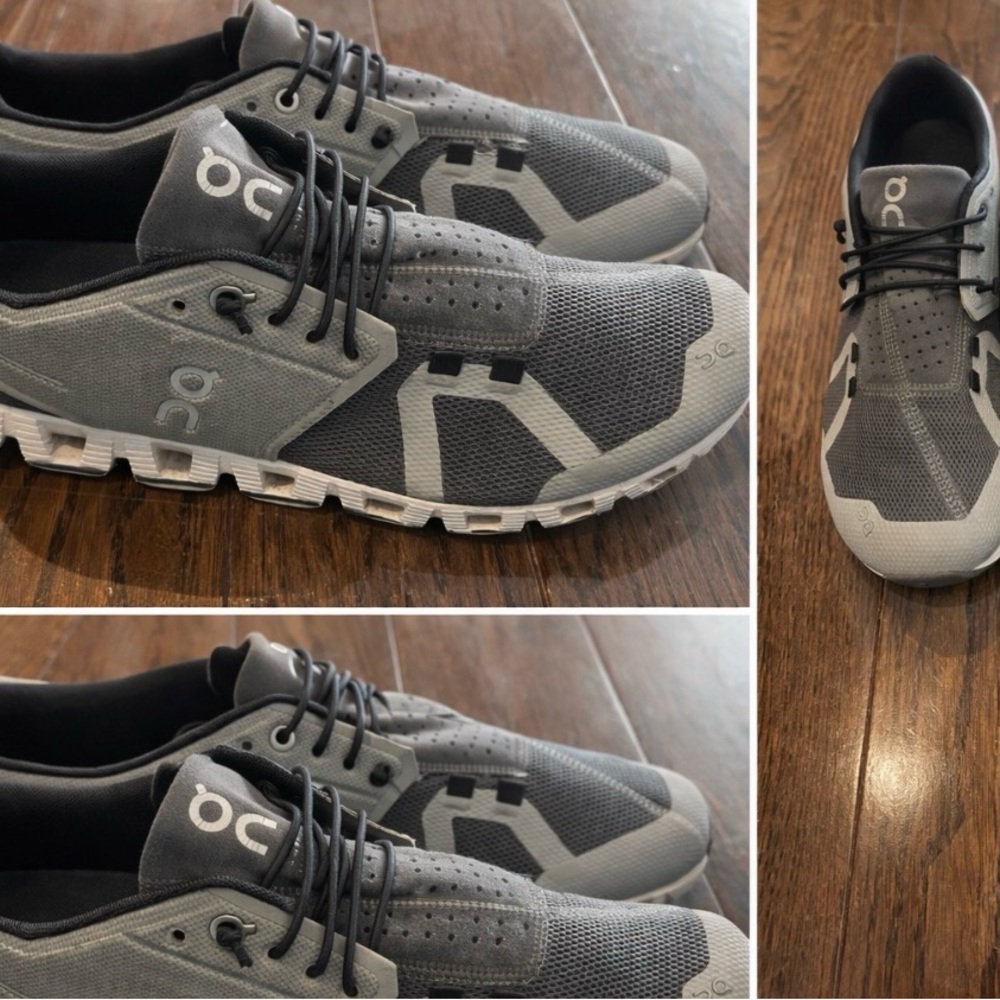 On Running Men's Black and Gray Sneakers Mens 9 or Women’s 10 1/2